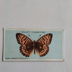 Wills Cigarette Card British Butterflies #20 Dark Green Fritillary (CC90)